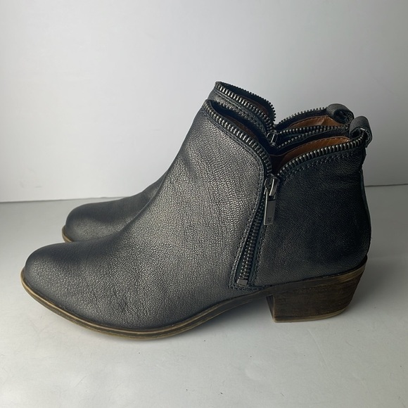 Lucky Brand Bartalino Pewter Gray Ankle Boots 7.5 - Picture 5 of 9